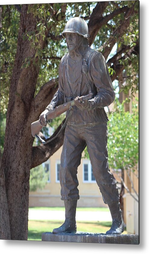 Infantry Man Statue Metal Print featuring the photograph Infantry Man Statue by Colleen Cornelius