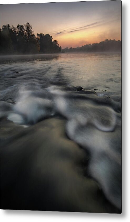 Landscape Metal Print featuring the photograph Into dawn by Davorin Mance