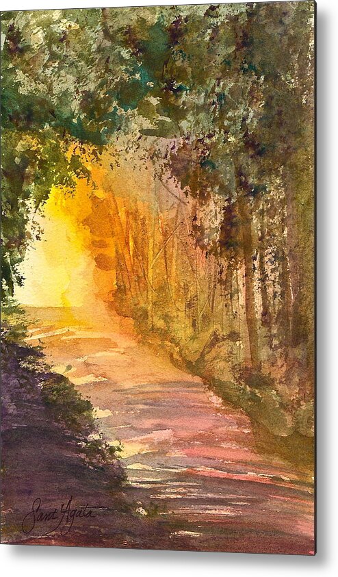 Path Metal Print featuring the painting Into the Light by Frank SantAgata