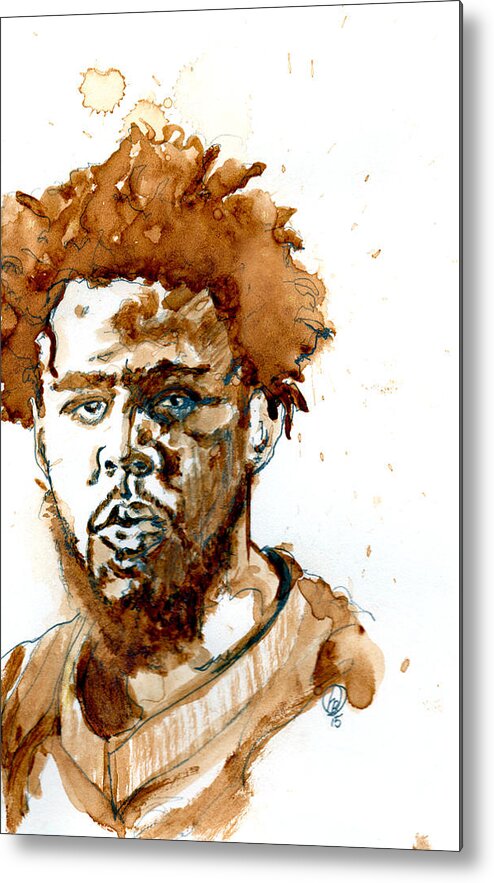 Coffee Metal Print featuring the painting J Cole by Howard Barry