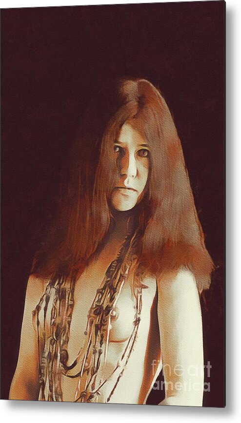 Janis Metal Print featuring the painting Janis Joplin, Music Legend by Esoterica Art Agency