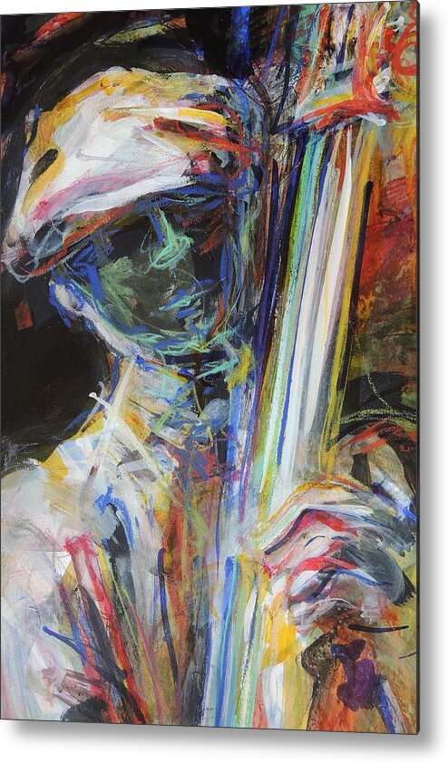 Schiros Metal Print featuring the painting Jazz Man by Mary Schiros