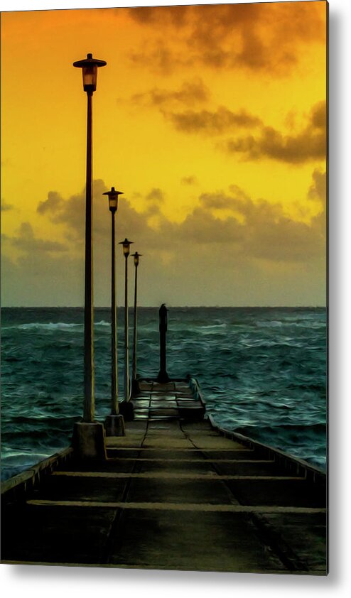 Jetty Metal Print featuring the photograph Jetty at sunrise by Stuart Manning