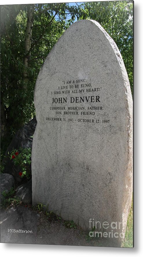 John Denver Metal Print featuring the photograph John Denver Sanctuary Marker by Veronica Batterson