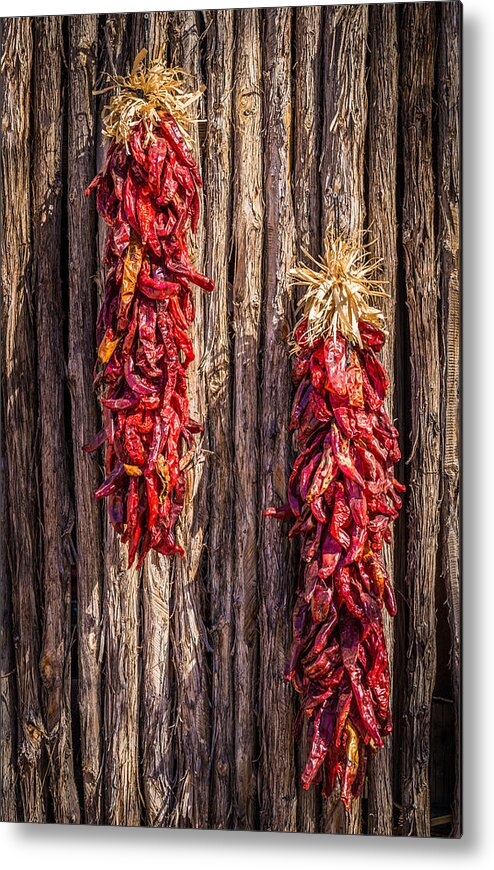 Red Metal Print featuring the photograph Just Hanging Around - New Mexico Chile Ristra Photograph by Duane Miller