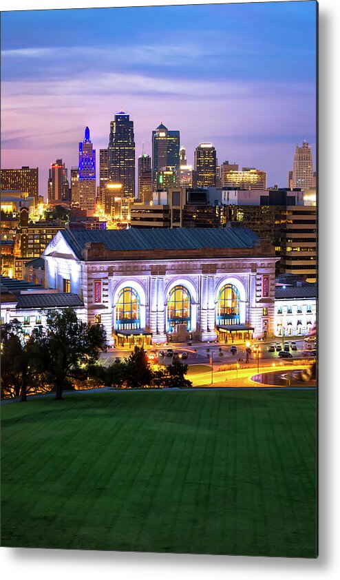 America Metal Print featuring the photograph Kansas City Skyline with Union Station in Color by Gregory Ballos