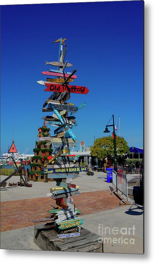 Beach Metal Print featuring the photograph Key West Destination Sign by Ules Barnwell