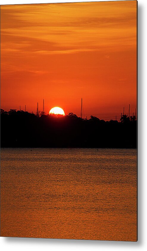Orange Metal Print featuring the photograph Key west Sunrise 34 by Bob Slitzan