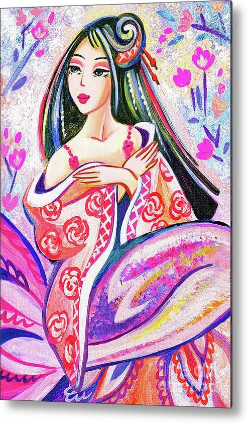 Sea Goddess Metal Print featuring the painting Kimono Mermaid by Eva Campbell
