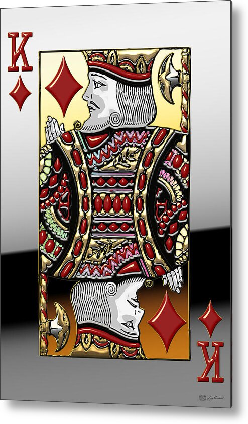 'gamble' Collection By Serge Averbukh Metal Print featuring the digital art King of Diamonds  by Serge Averbukh