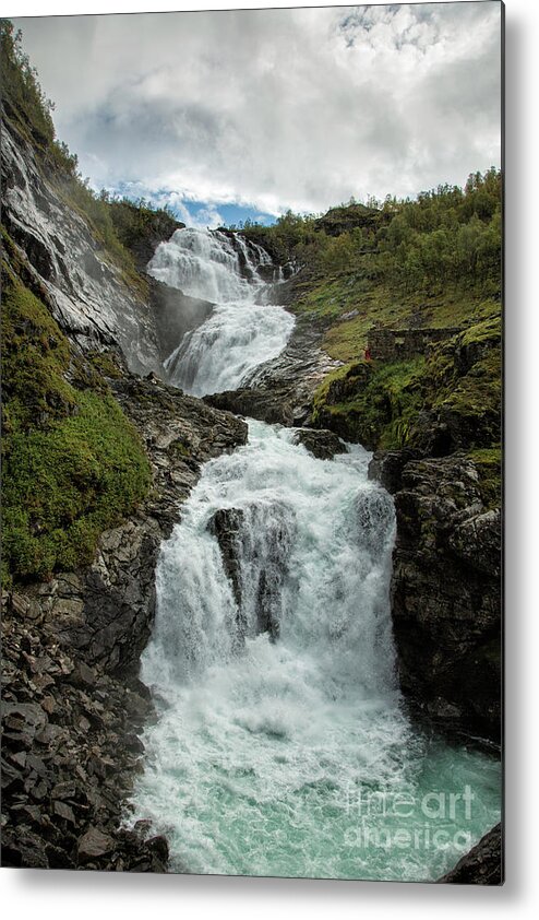 Norway Metal Print featuring the photograph Kjosfossen Falls Norway by Timothy Hacker