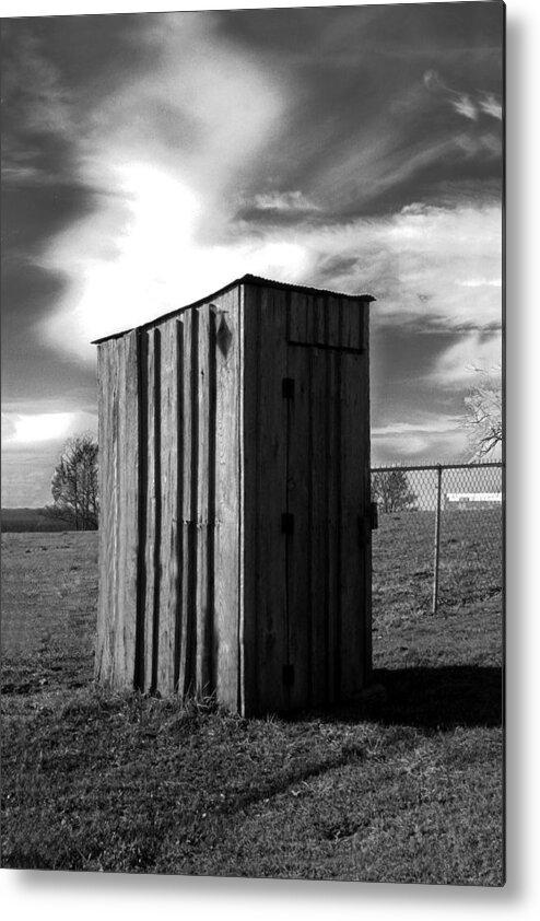 Ansel Adams Metal Print featuring the photograph Koyl Cemetery Outhouse by Curtis J Neeley Jr