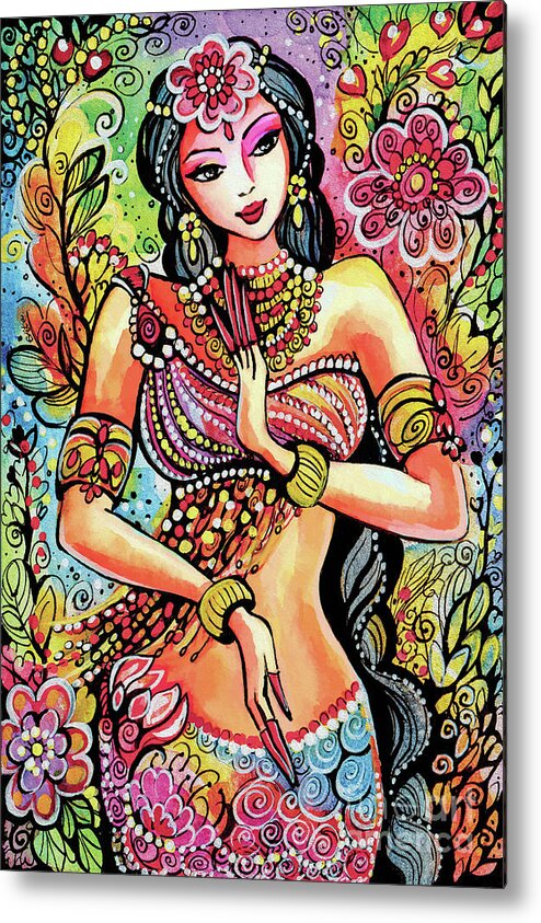 Indian Goddess Metal Print featuring the painting Kuan Yin by Eva Campbell