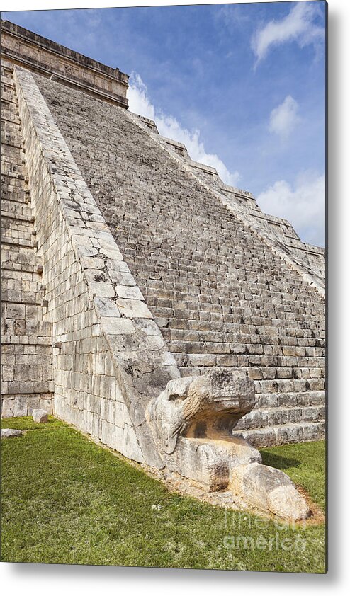 Archaeology Metal Print featuring the photograph Kukulkan Pyramid At Chichen Itza by Bryan Mullennix