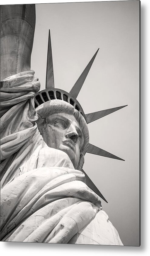 Lady Liberty Metal Print featuring the photograph Lady Libety in Black and White by Don Johnson