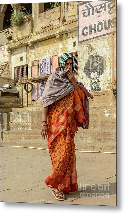 India Metal Print featuring the photograph Lady of Varanasi by Werner Padarin