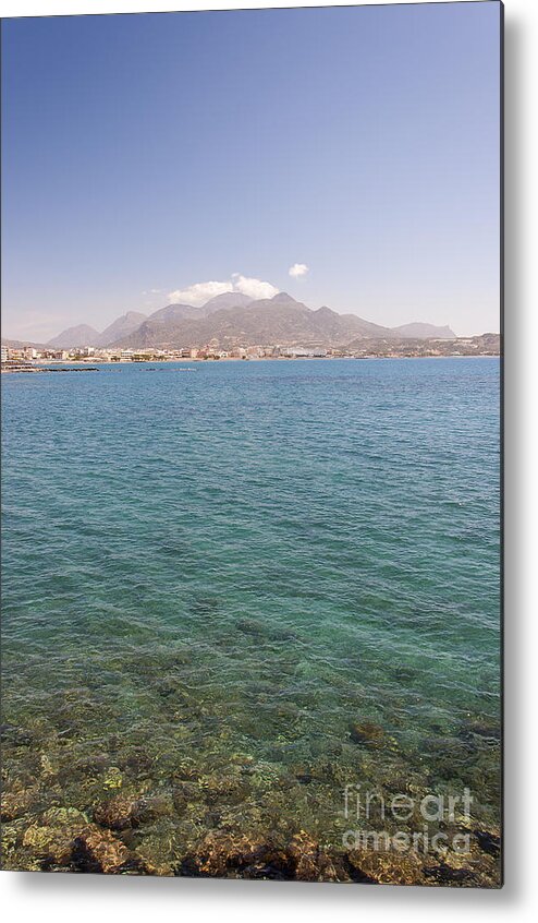 Postcard Metal Print featuring the photograph Lerapetra from across the bay by Antony McAulay