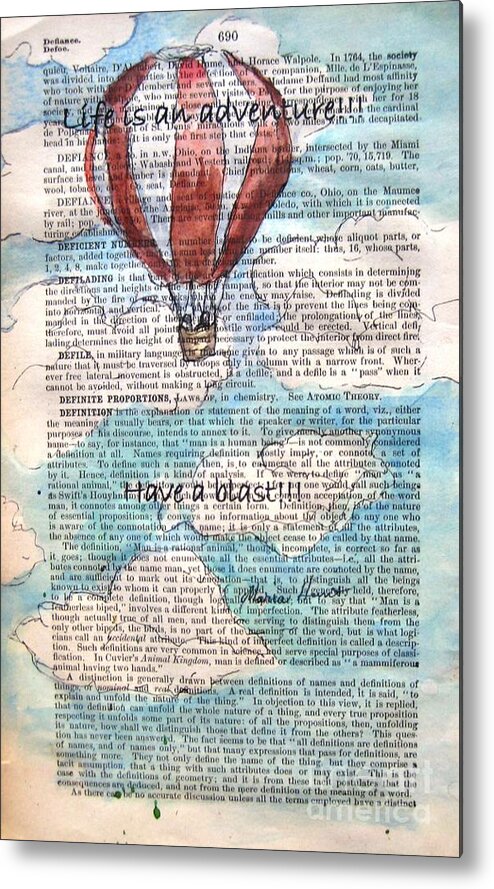 Hot Air Balloon Metal Print featuring the painting Hope Floats - Rise Above It by Maria Hunt