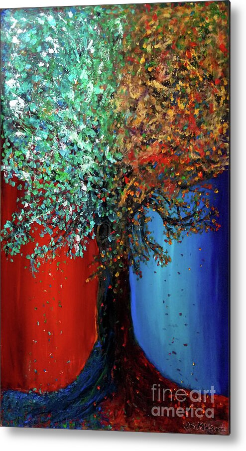 Oil Metal Print featuring the painting Like the Changes of the Seasons by Ania M Milo
