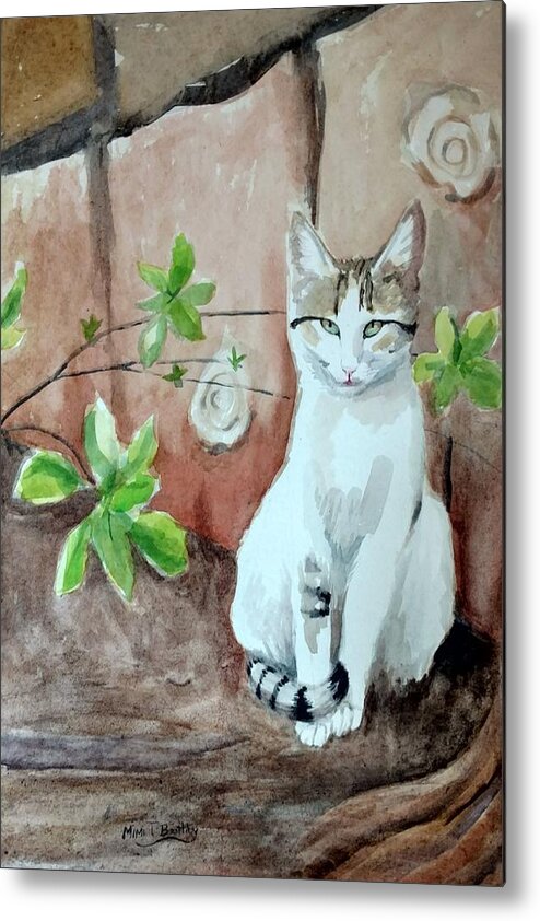 Cat Metal Print featuring the painting Little Singer by Mimi Boothby