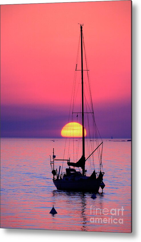Yacht Metal Print featuring the photograph Lonely sunset by Bernardo Galmarini