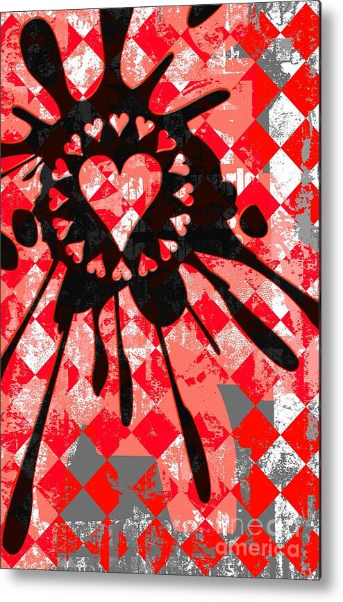 Love Metal Print featuring the digital art Love Heart Splatter by Roseanne Jones