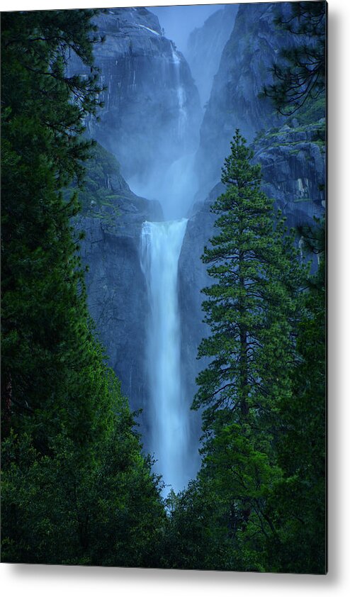 Lower Yosemite Falls Metal Print featuring the photograph Lower and Middle Yosemite Falls by Raymond Salani III