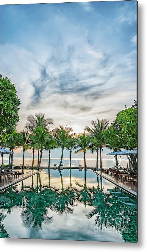 Asia Metal Print featuring the photograph Luxury Pool in Paradise by Antony McAulay