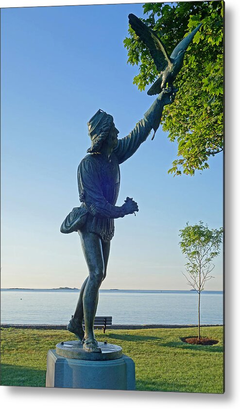 Lynch Metal Print featuring the photograph Lynch Park Statue Beverly MA by Toby McGuire