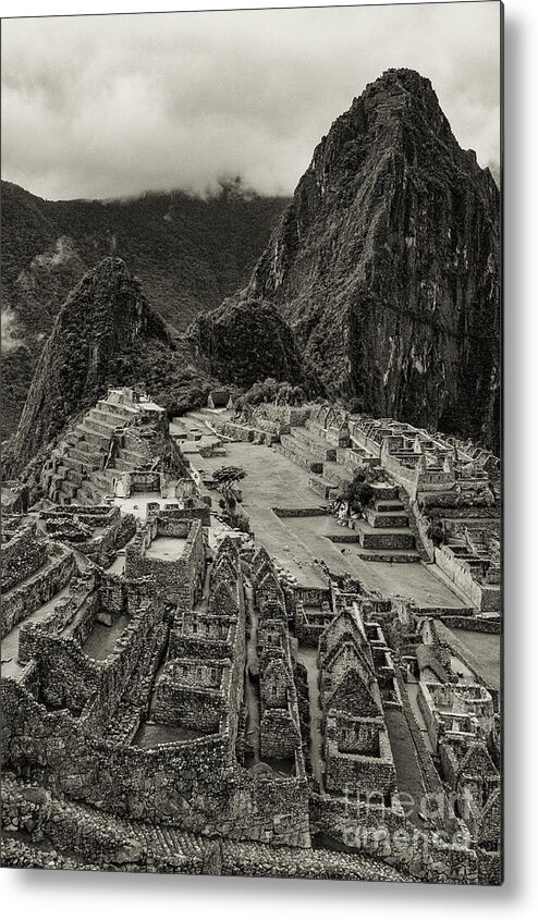 Intihuatana Pyramid Metal Print featuring the photograph Machu Picchu City and Main Plaza 3 by Bob Phillips