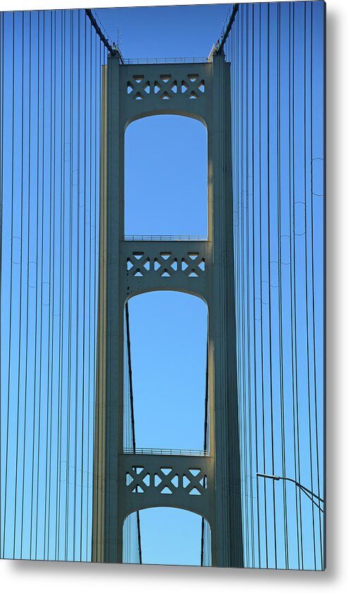 Mackinac Bridge Metal Print featuring the photograph Mackinac Bridge Tower by Mary Bedy