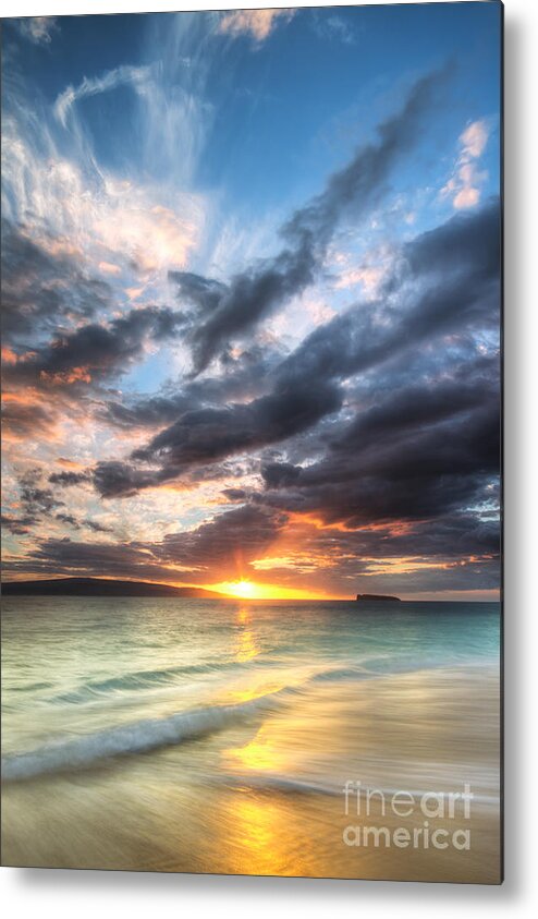 Makena Sunset Metal Print featuring the photograph Makena Beach Maui Hawaii Sunset by Dustin K Ryan