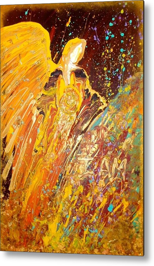 Angels Metal Print featuring the painting Manifesting Angel by Alma Yamazaki