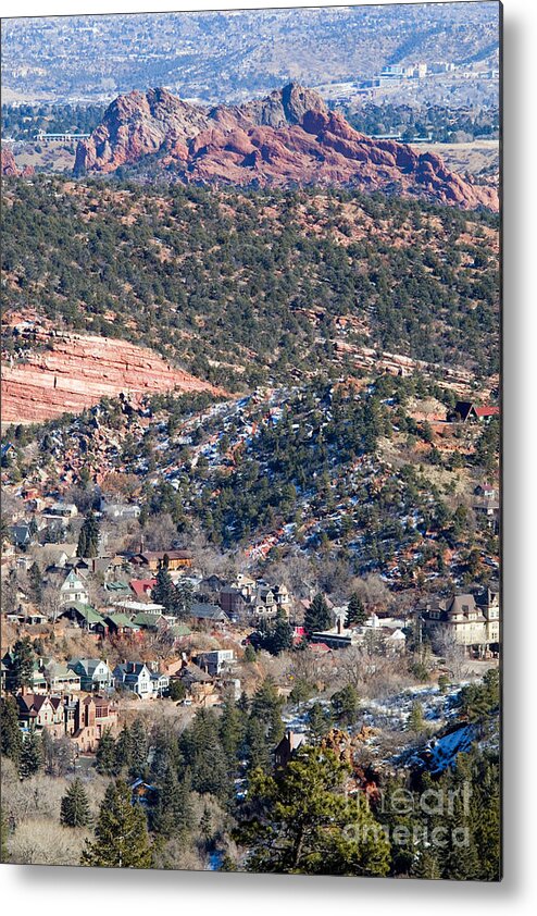 Garden Of The Gods Metal Print featuring the photograph Manitou Springs and Garden of the Gods by Steven Krull