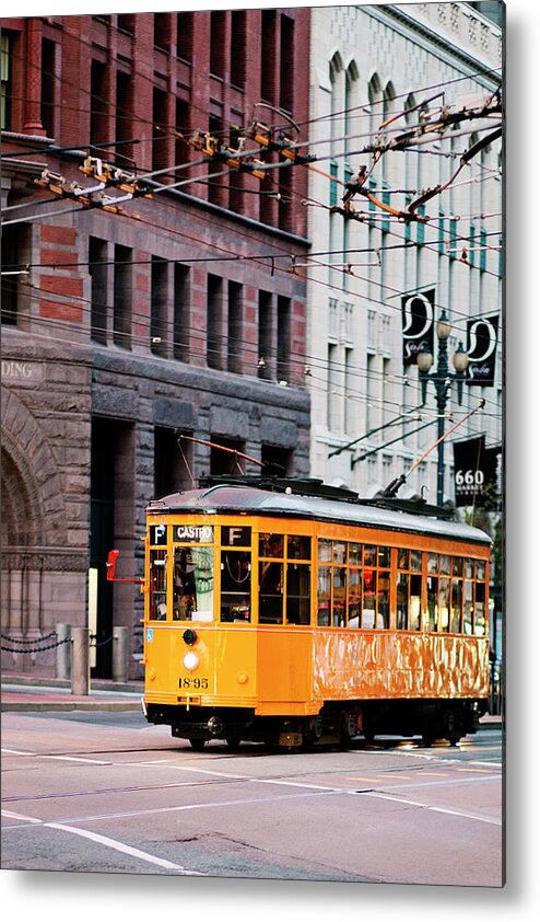 I Love Sf Metal Print featuring the photograph Market Streetcar - San Francisco by Melanie Alexandra Price