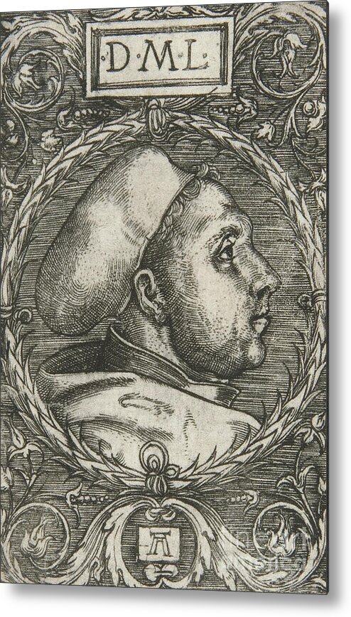Luther Metal Print featuring the drawing Martin Luther, 1521 by Albrecht Altdorfer