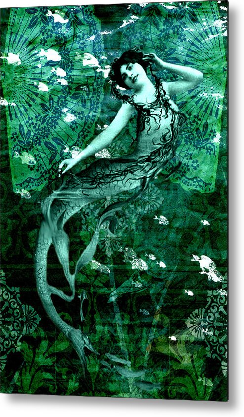 Mermaid Metal Print featuring the digital art Mermaid 3a by Lisa Yount