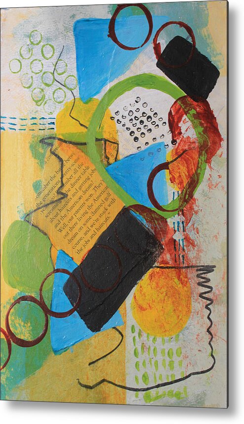 Abstract Metal Print featuring the painting Messy Circles of Life by April Burton