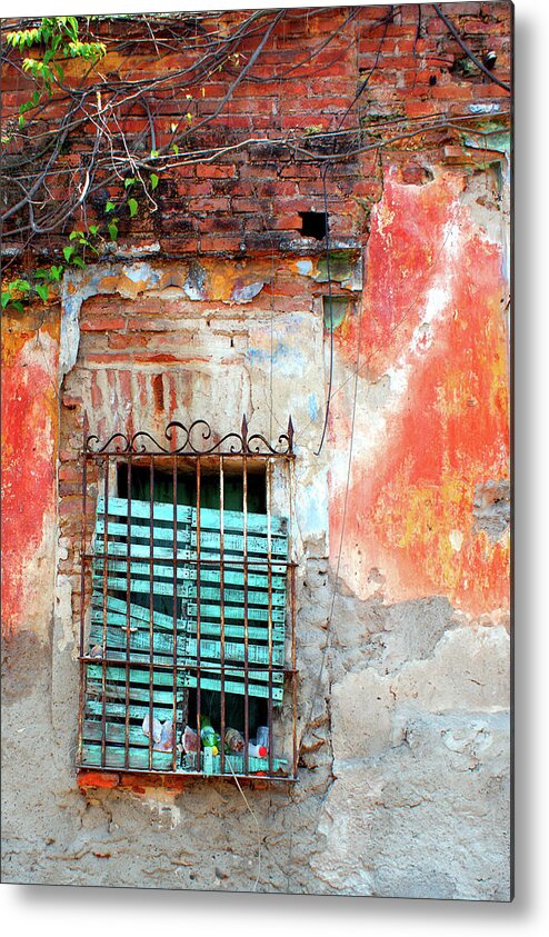 Panoramic Metal Print featuring the photograph Mexican Window Shades by Tim Dussault