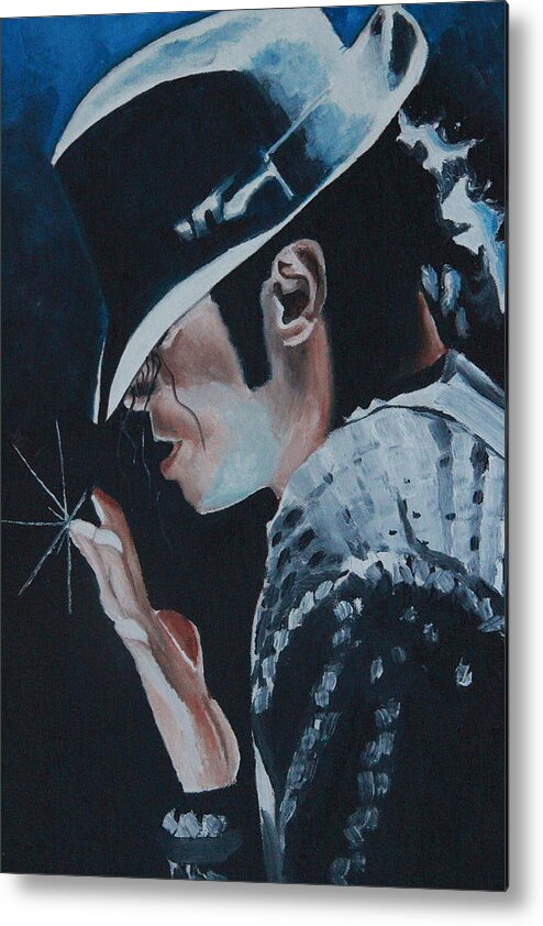 Michael Jackson Portrait Metal Print featuring the painting Michael Jackson by Mikayla Ziegler