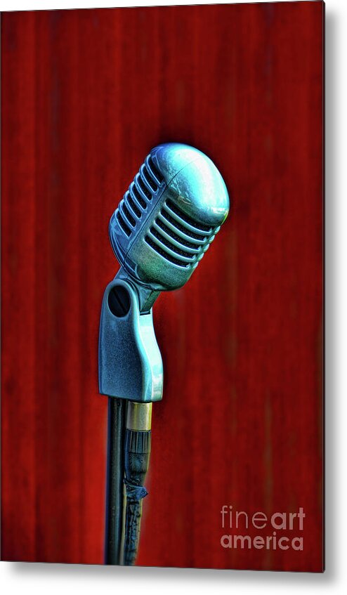 Microphone Metal Print featuring the photograph Microphone by Jill Battaglia
