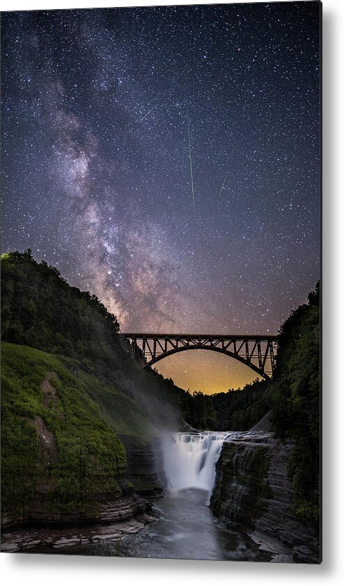 Milky-way Metal Print featuring the photograph Milky-way at Letchworth by Guy Coniglio