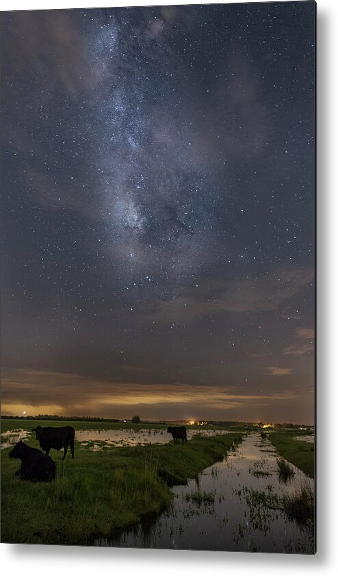 Milky Way Metal Print featuring the photograph Milky Way 'Cowscape' by Justin Battles