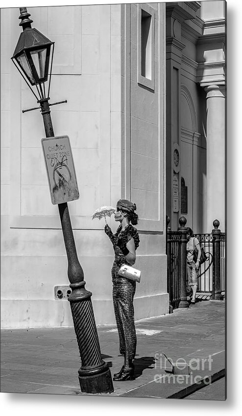 Mime Metal Print featuring the photograph Mime and Her Lamppost - NOLA by Kathleen K Parker