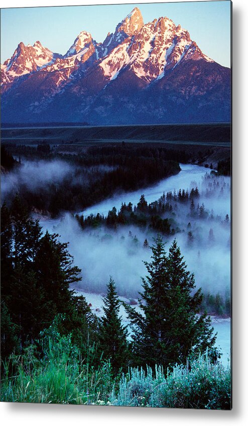 Photography Metal Print featuring the photograph Mist Over Snake River, Sunrise Light by Panoramic Images