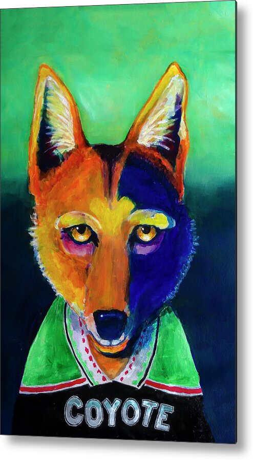 Coyote Metal Print featuring the painting Modern Coyote by Rick Mosher