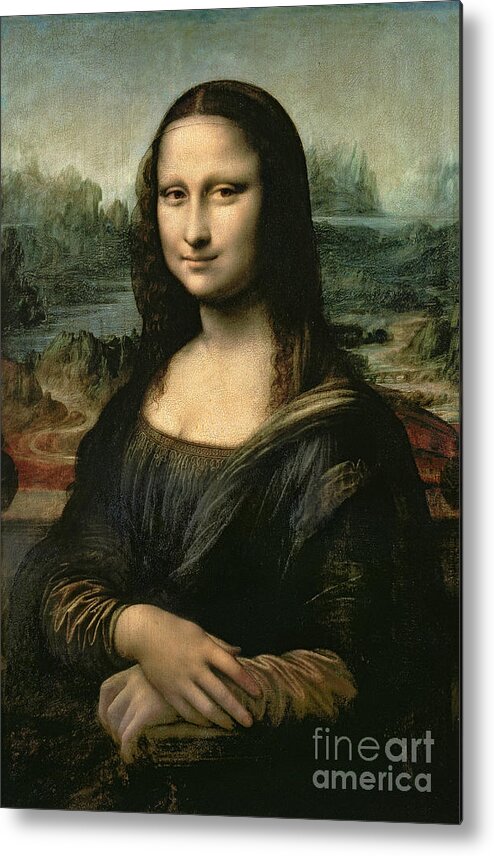 Mona Metal Print featuring the painting Mona Lisa by Leonardo da Vinci