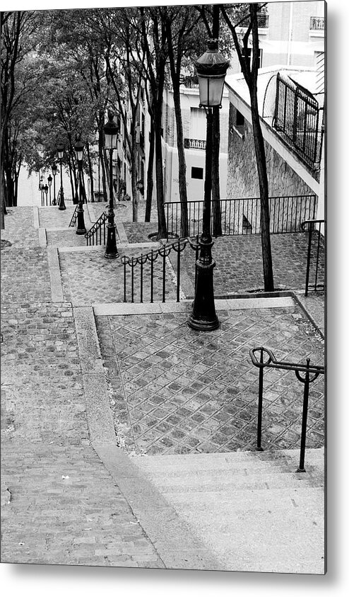 Monmartre Metal Print featuring the photograph Montmartre stairway Paris by Pierre Leclerc Photography