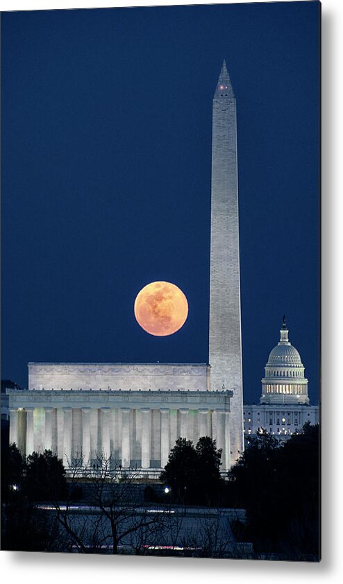 Moon Metal Print featuring the photograph Monumental Moon by Robert Fawcett