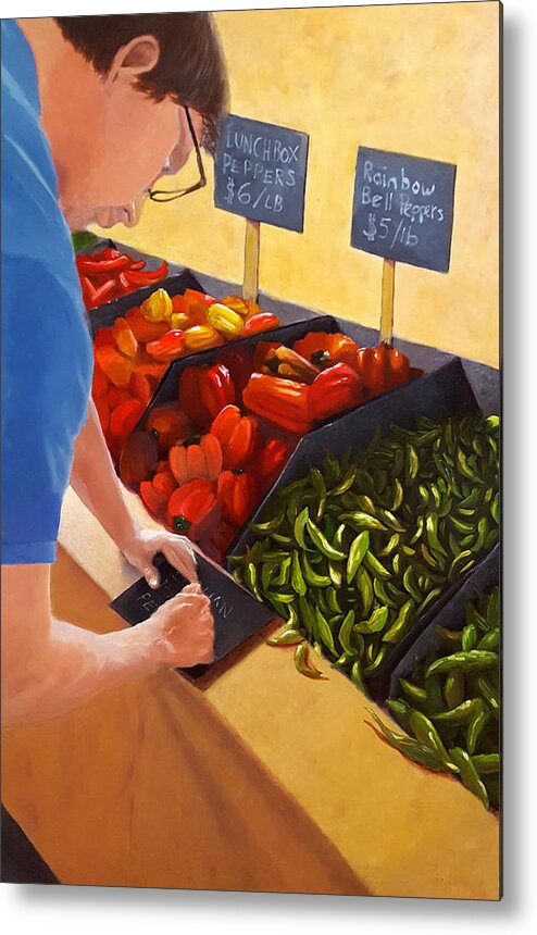 Market Metal Print featuring the painting Morning at the Market by Karyn Robinson